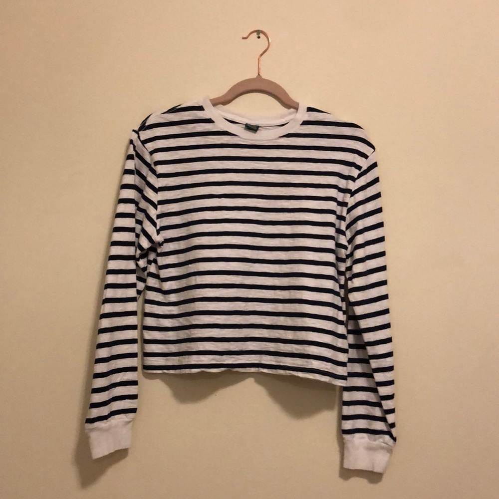 striped cropped long sleeve